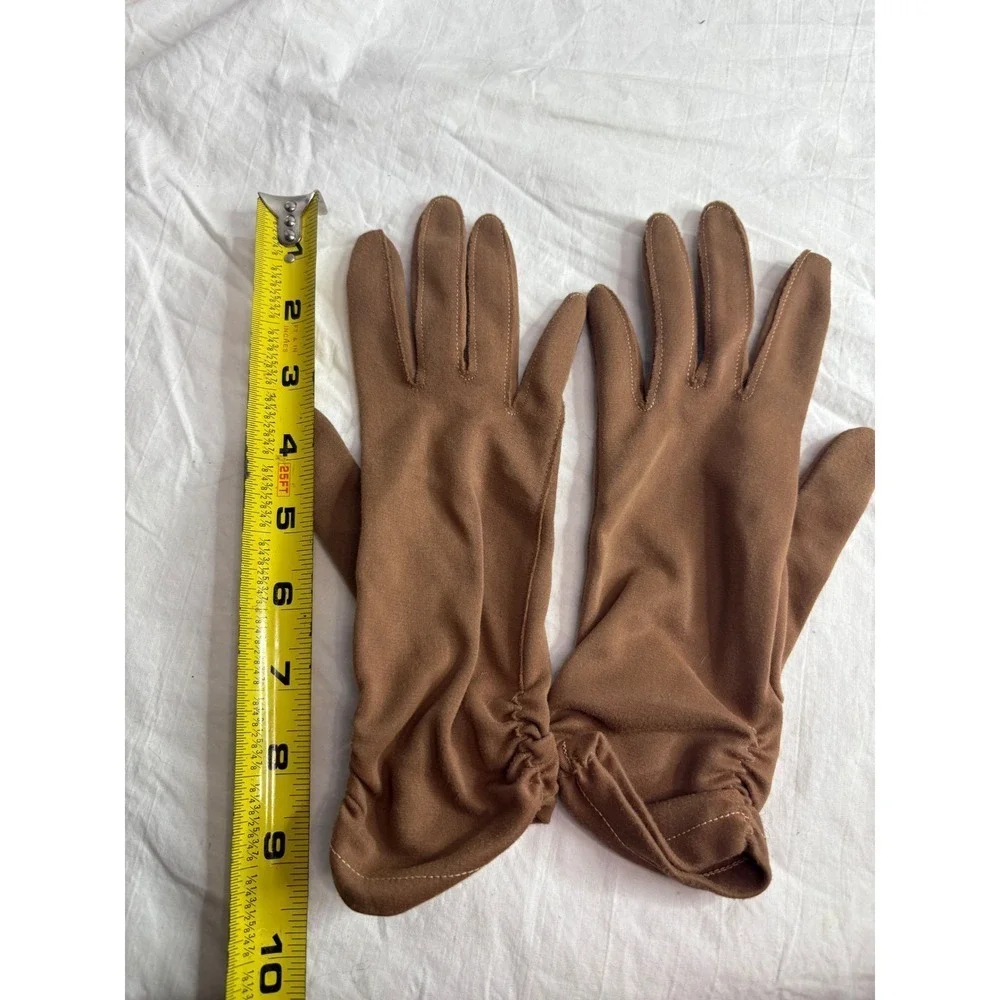 Vintage Tan Suede Gloves Women's Opera Length Elegant Evening Formal